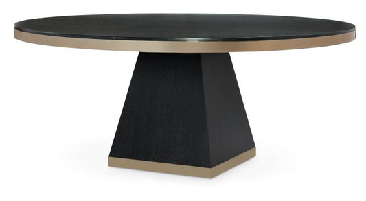 Corso 72" Round Dining Table - Black Cerused