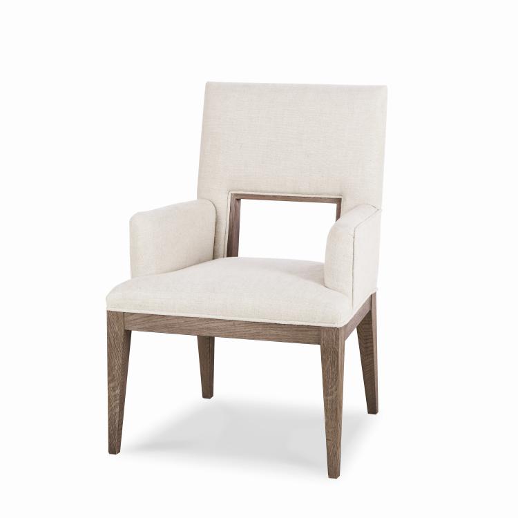 Casa Bella Upholstered Dining Arm Chair - Timber Grey Finish