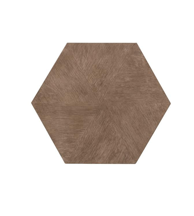 Casa Bella Hexagonal Chairside Table - Timber Grey Finish