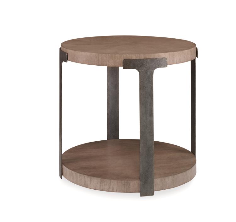 Casa Bella Sunburst Chairside Table - Timber Grey Finish
