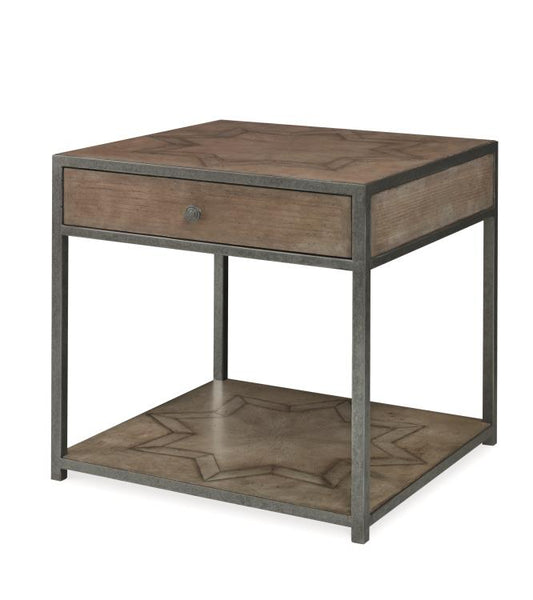 Casa Bella Starburst Chairside Table - Timber Grey Finish