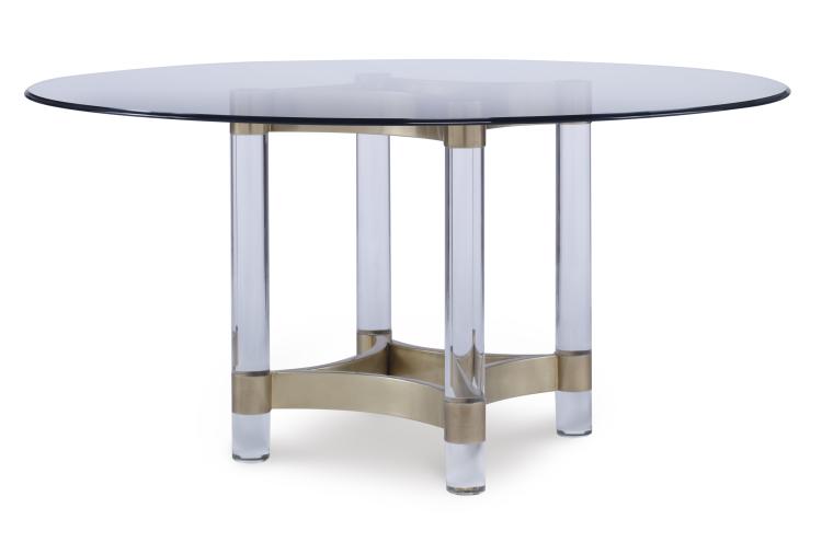 Acrylic & Metal Dining Table Base For Glass Top